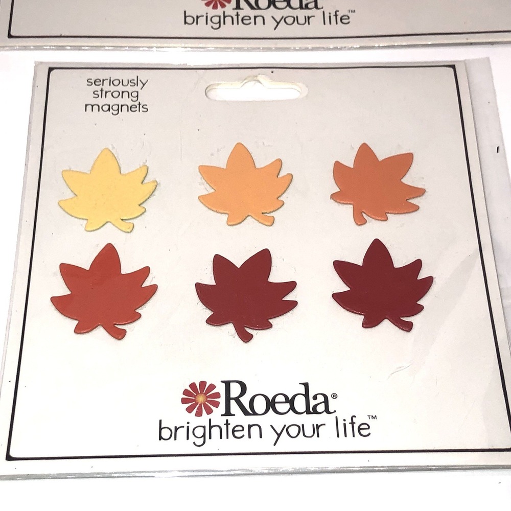 NEW 4 Sets Of Roeda Brighten Life Metal Art Magnets Fall Leaf Pumpkins Turkey - Picture 4 of 7